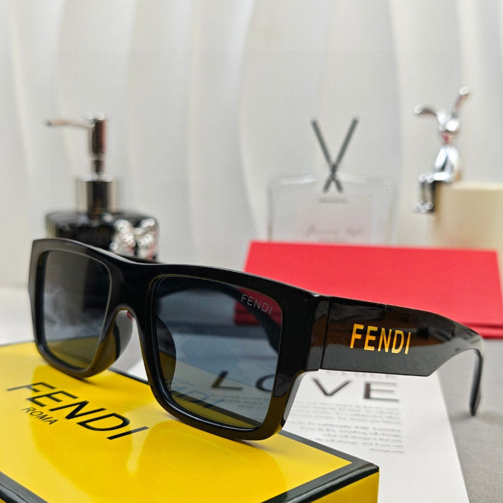 FENDI DIAGONAL RECTANGULAR FRAME SUNGLASSES 69103 IN ACETATE