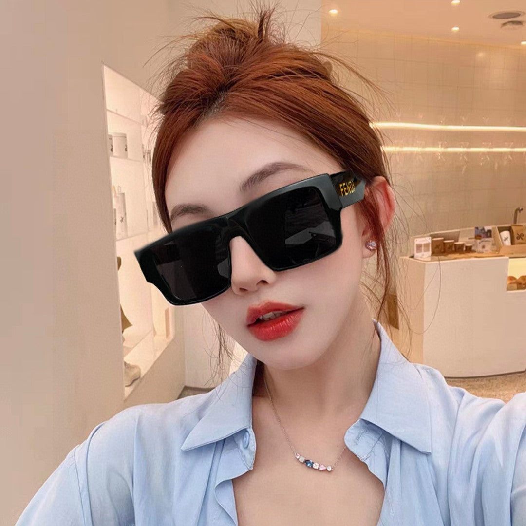 FENDI DIAGONAL RECTANGULAR FRAME SUNGLASSES 69103 IN ACETATE