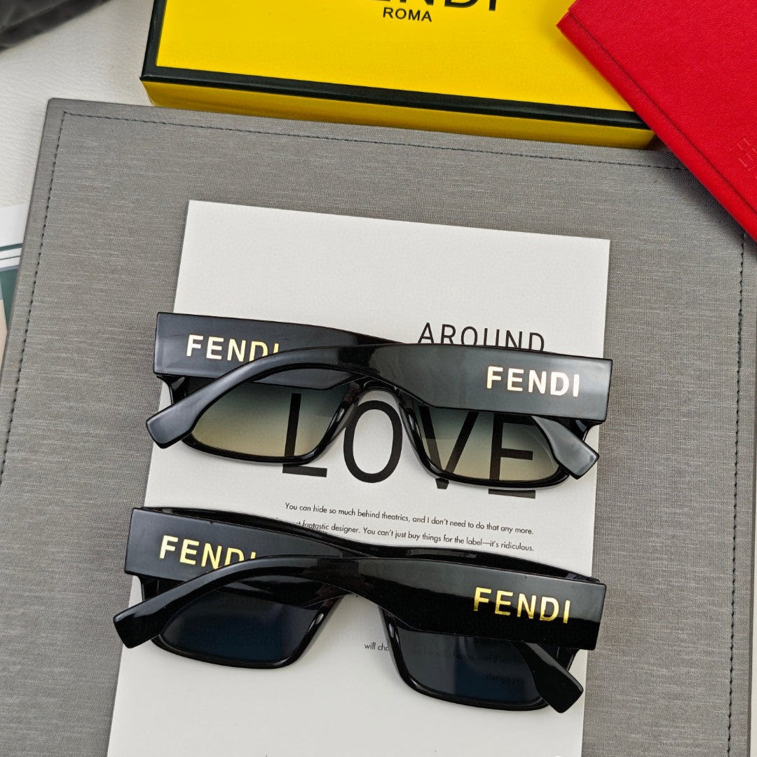FENDI DIAGONAL RECTANGULAR FRAME SUNGLASSES 69103 IN ACETATE