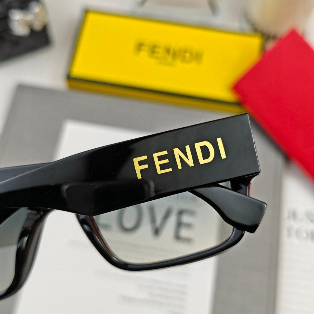 FENDI DIAGONAL RECTANGULAR FRAME SUNGLASSES 69103 IN ACETATE