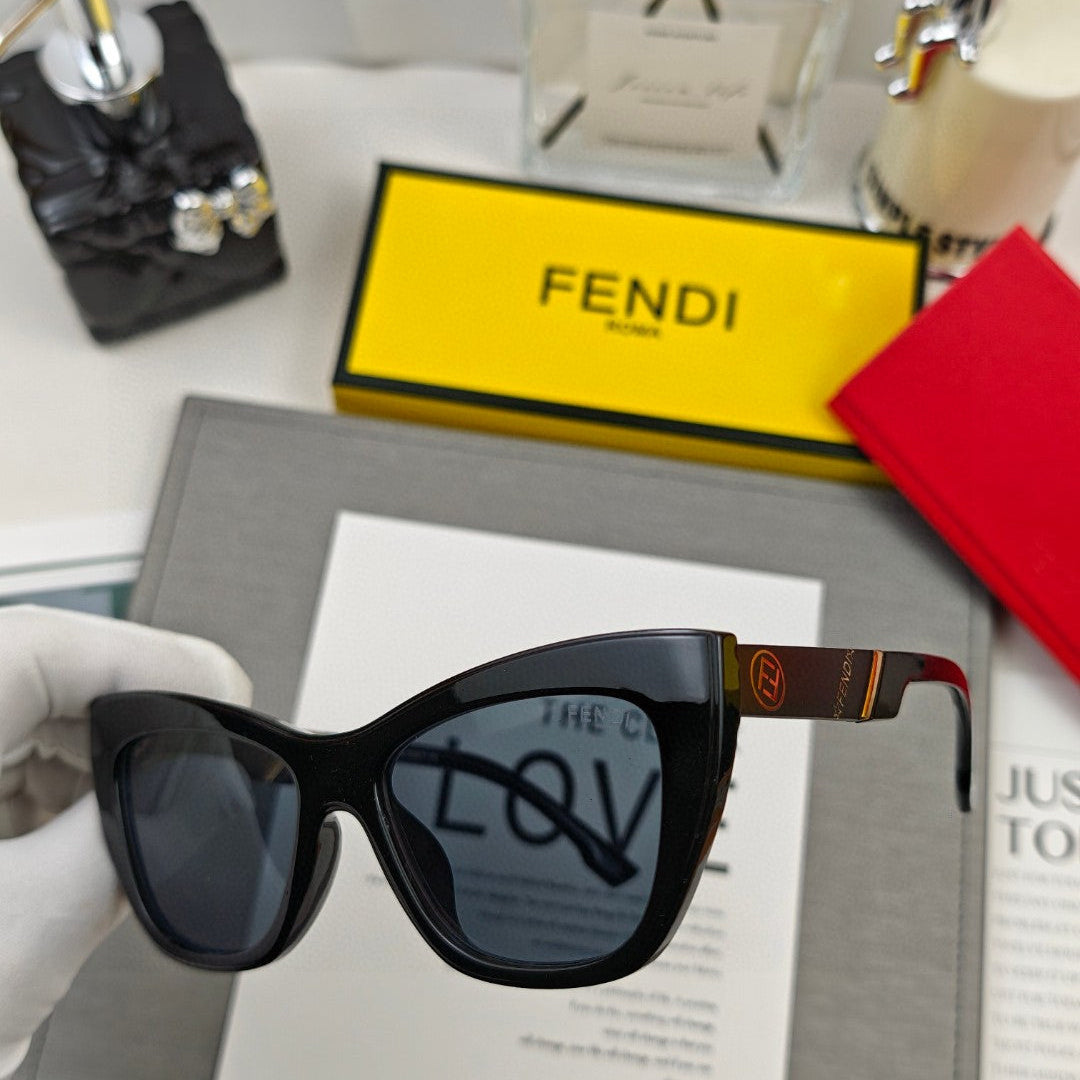 FENDI DIAGONAL CAT EYE FRAME SUNGLASSES 58002 IN ACETATE