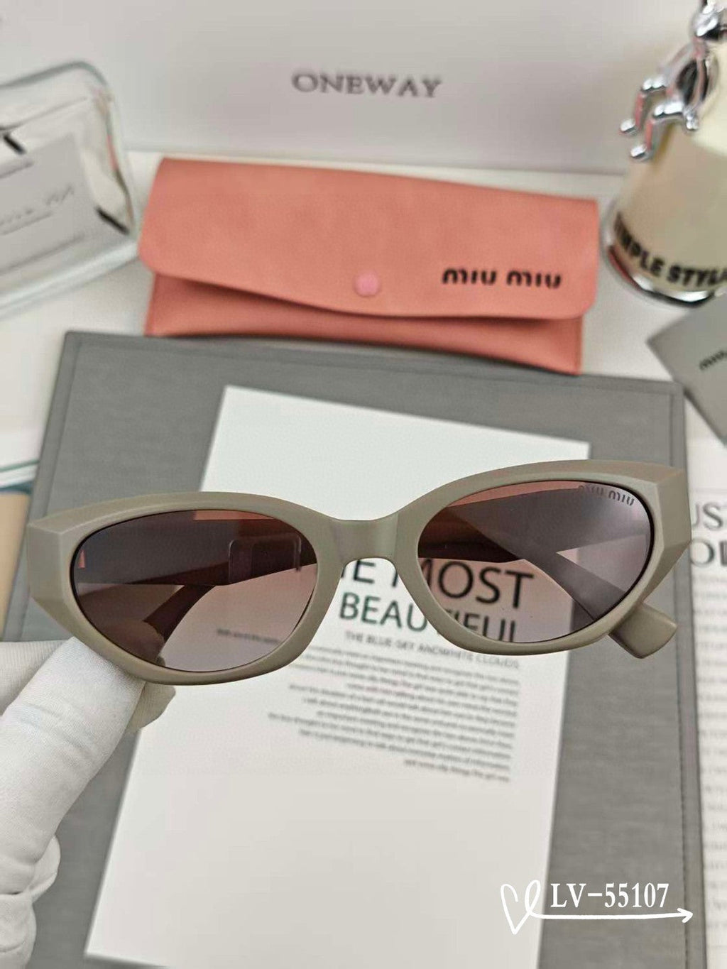 MIU MIU LOGO SUNGLASSES 55107 IN ACETATE