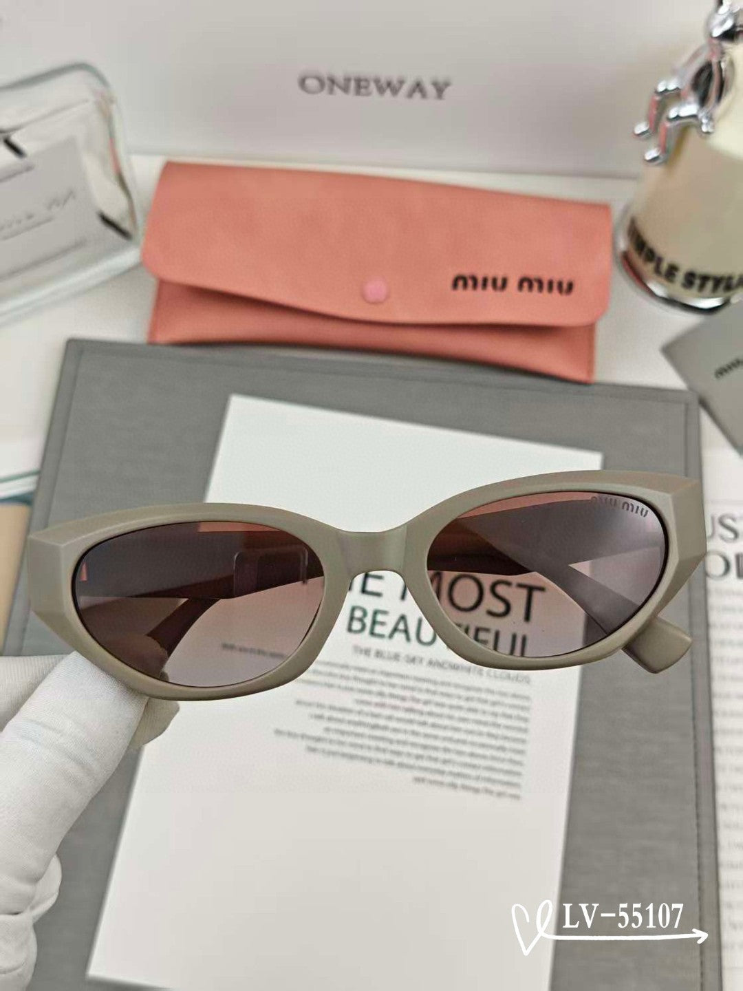 MIU MIU LOGO SUNGLASSES 55107 IN ACETATE