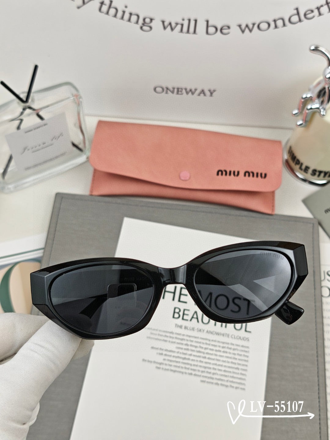 MIU MIU LOGO SUNGLASSES 55107 IN ACETATE