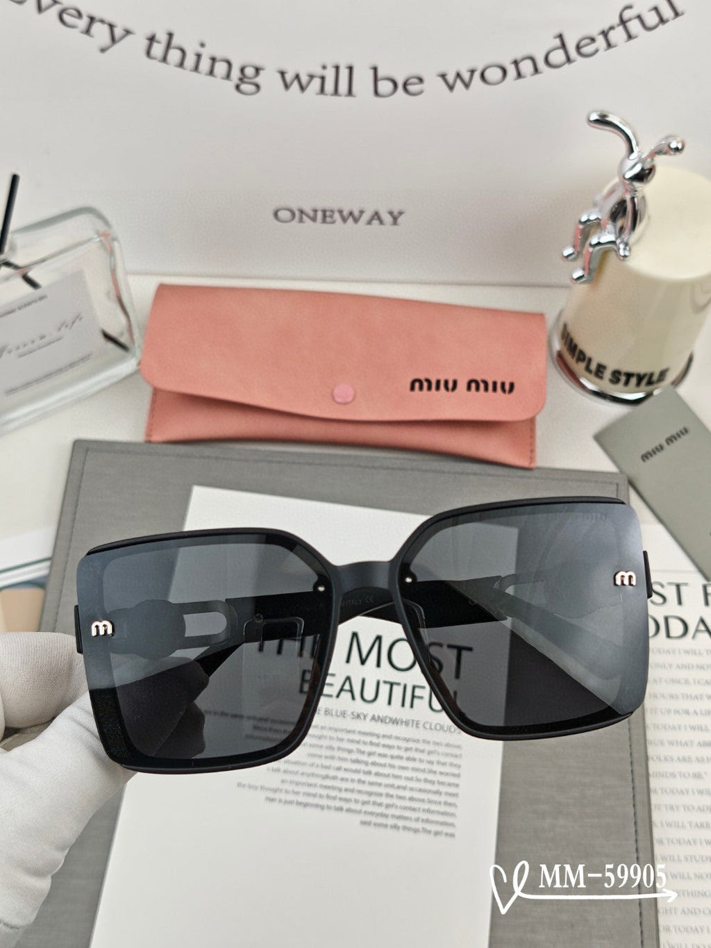 MIU MIU RUNWAY SQUARE SUNGLASSES 59905 IN ACETATE