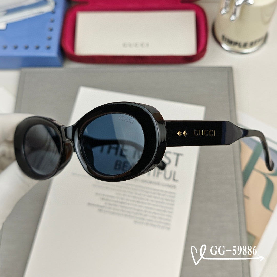 GUCCI OVAL FRAME SUNGLASSES 59886 IN ACETATE