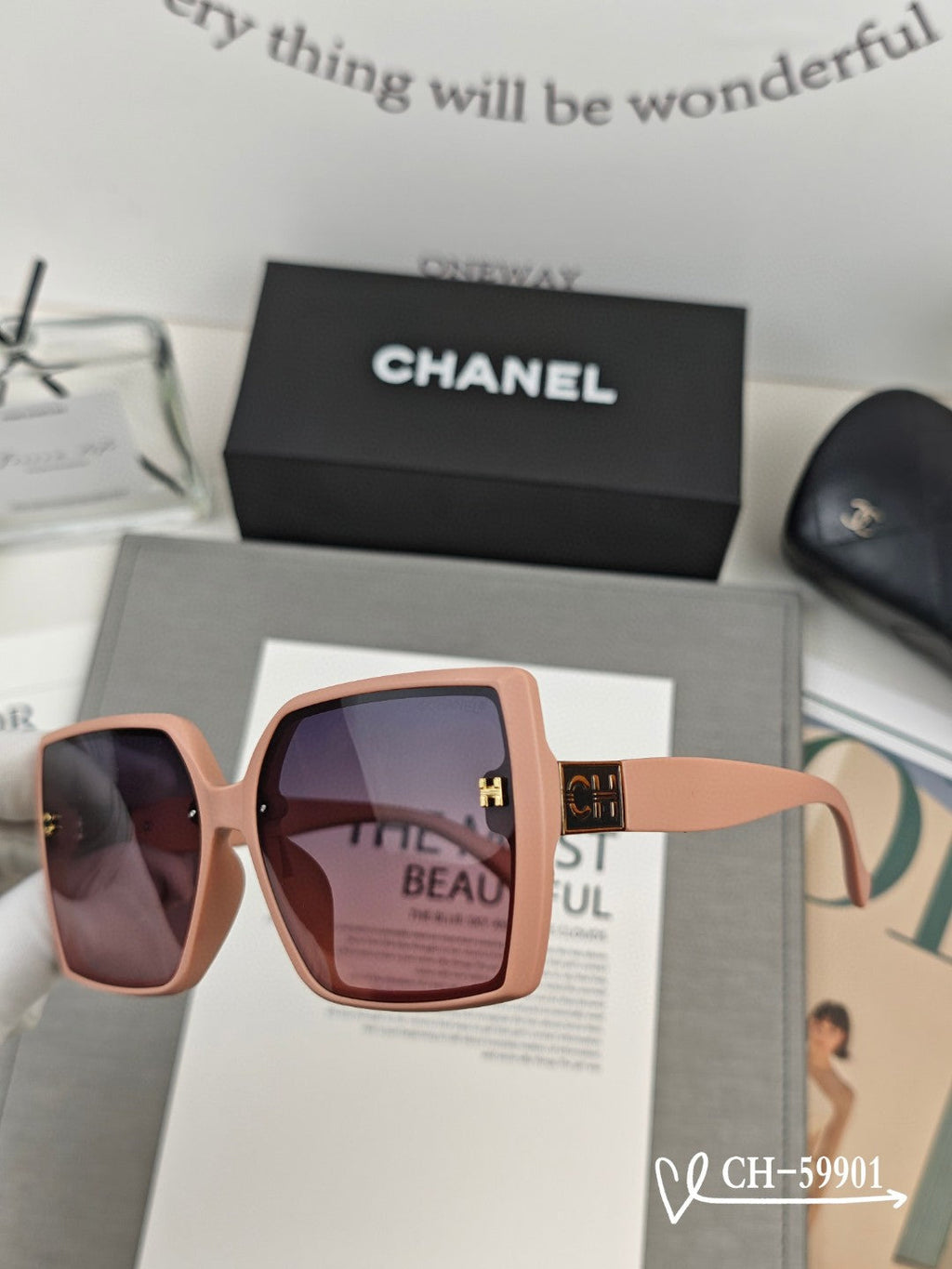 CHANEL SQUARE SUNGLASSES 59901 IN ACETATE