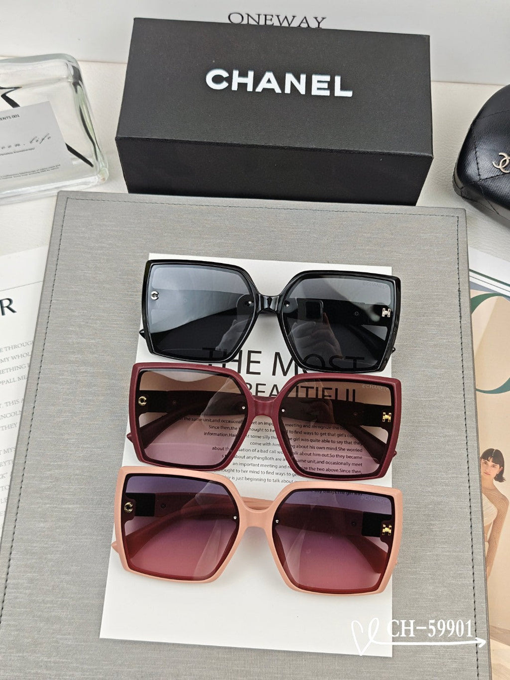 CHANEL SQUARE SUNGLASSES 59901 IN ACETATE