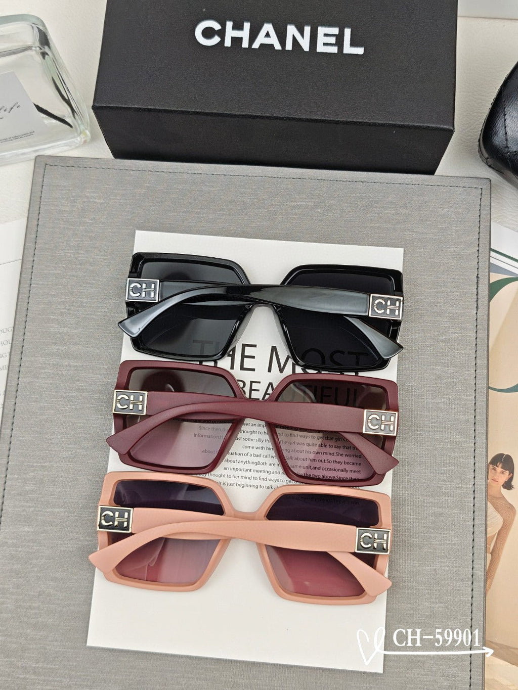 CHANEL SQUARE SUNGLASSES 59901 IN ACETATE