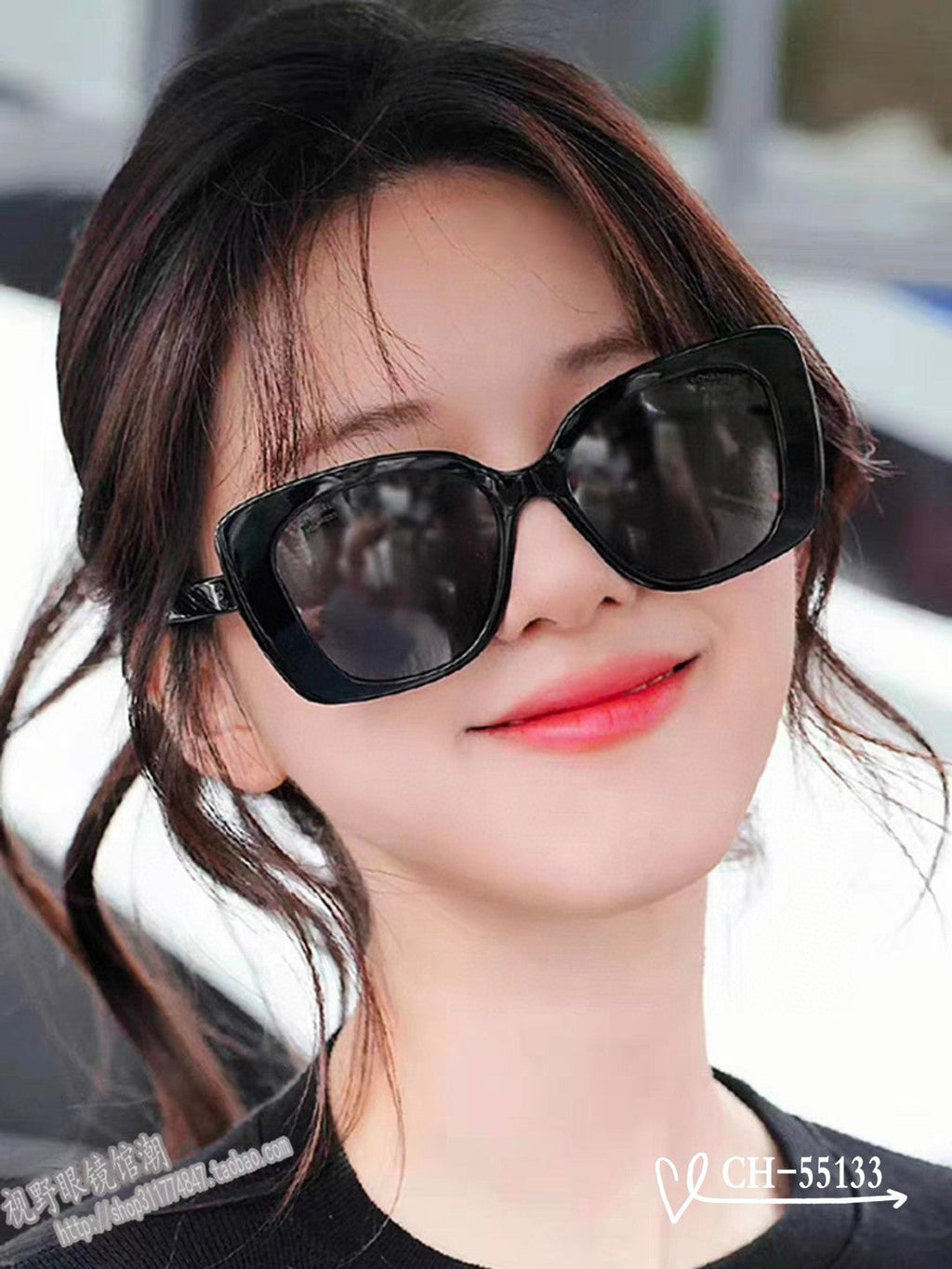 CHANEL SQUARE SUNGLASSES 55133 IN ACETATE METAL FRAME