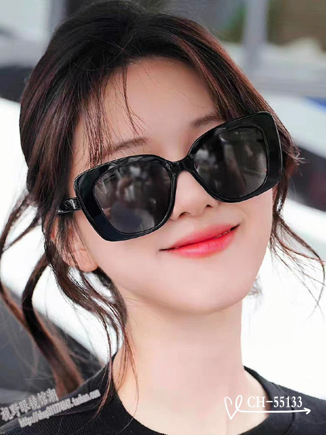 CHANEL SQUARE SUNGLASSES 55133 IN ACETATE METAL FRAME