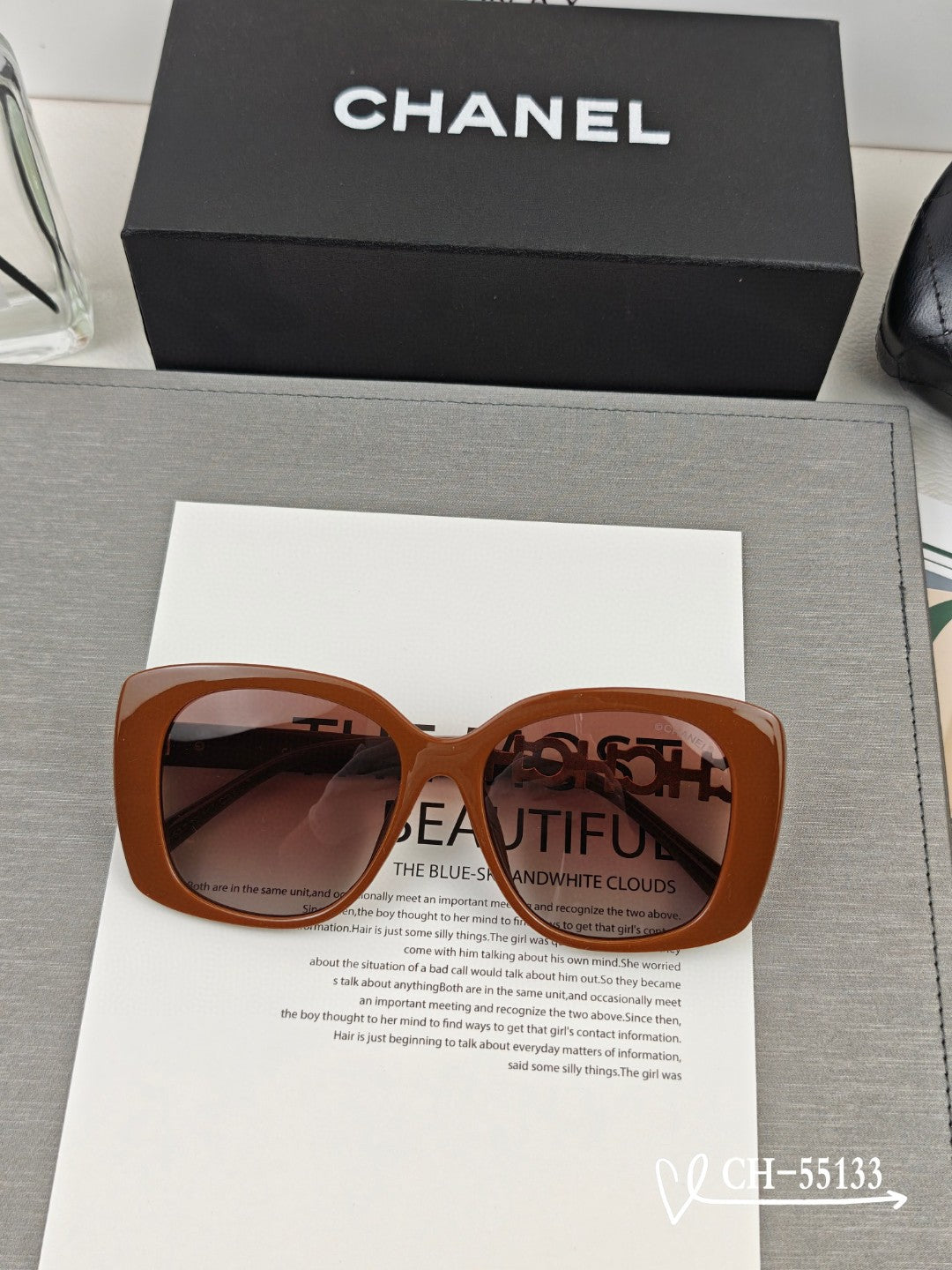 CHANEL SQUARE SUNGLASSES 55133 IN ACETATE METAL FRAME