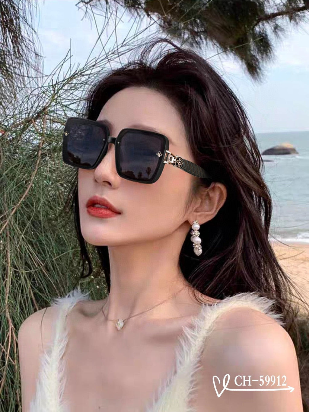 CHANEL SQUARE SUNGLASSES 59912 IN ACETATE