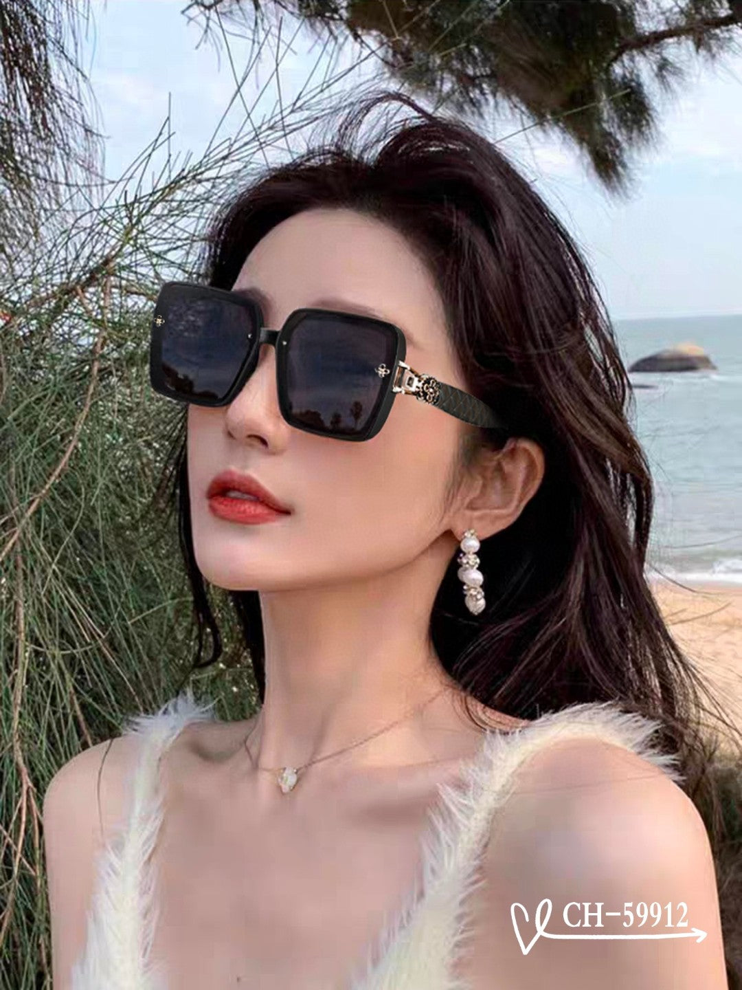 CHANEL SQUARE SUNGLASSES 59912 IN ACETATE