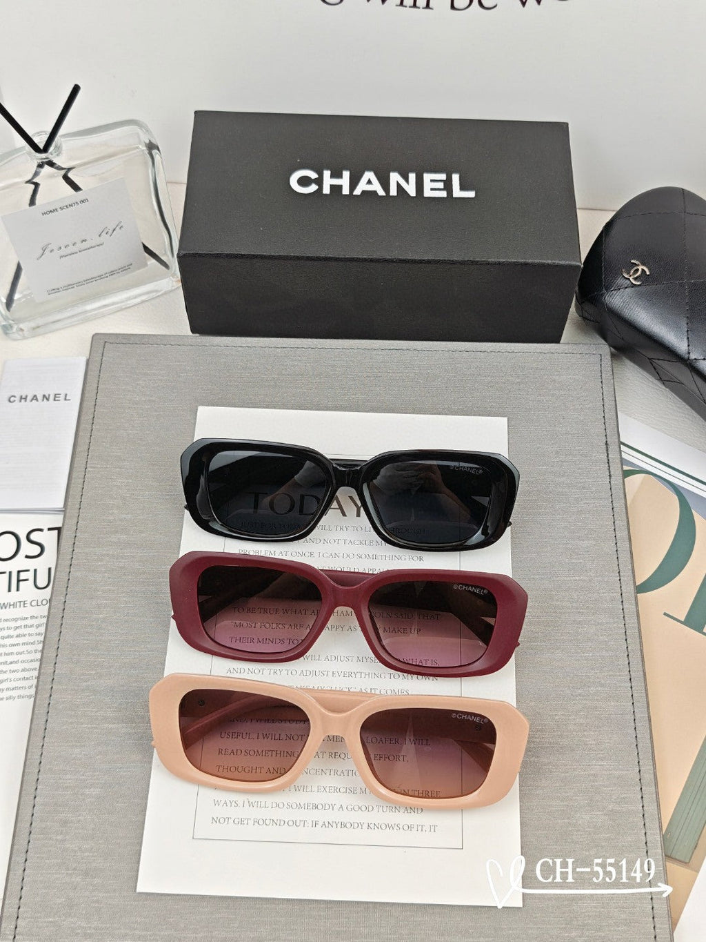 CHANEL RECTANGULAR SUNGLASSES 55149 IN ACETATE
