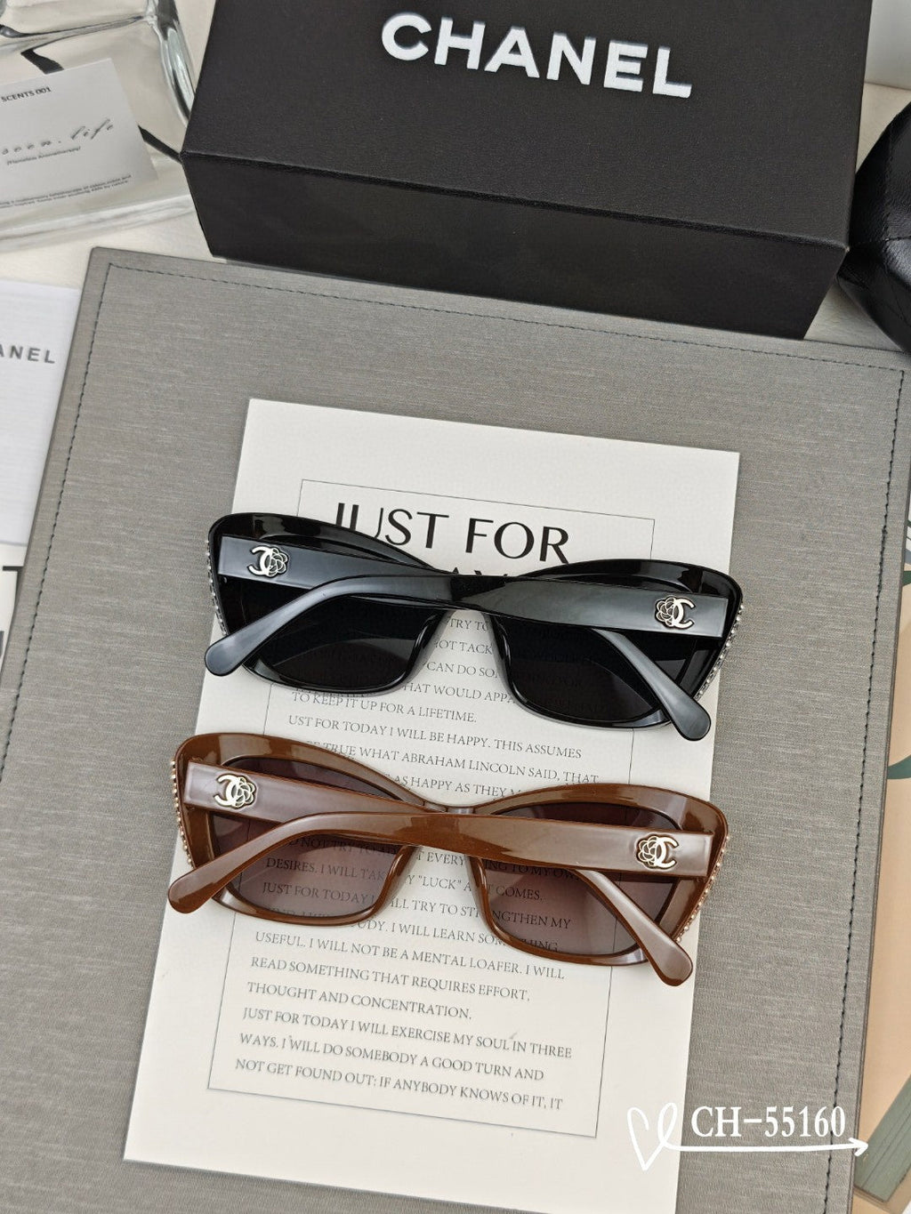 CHANEL CAT EYE SUNGLASSES 55160 IN ACETATE