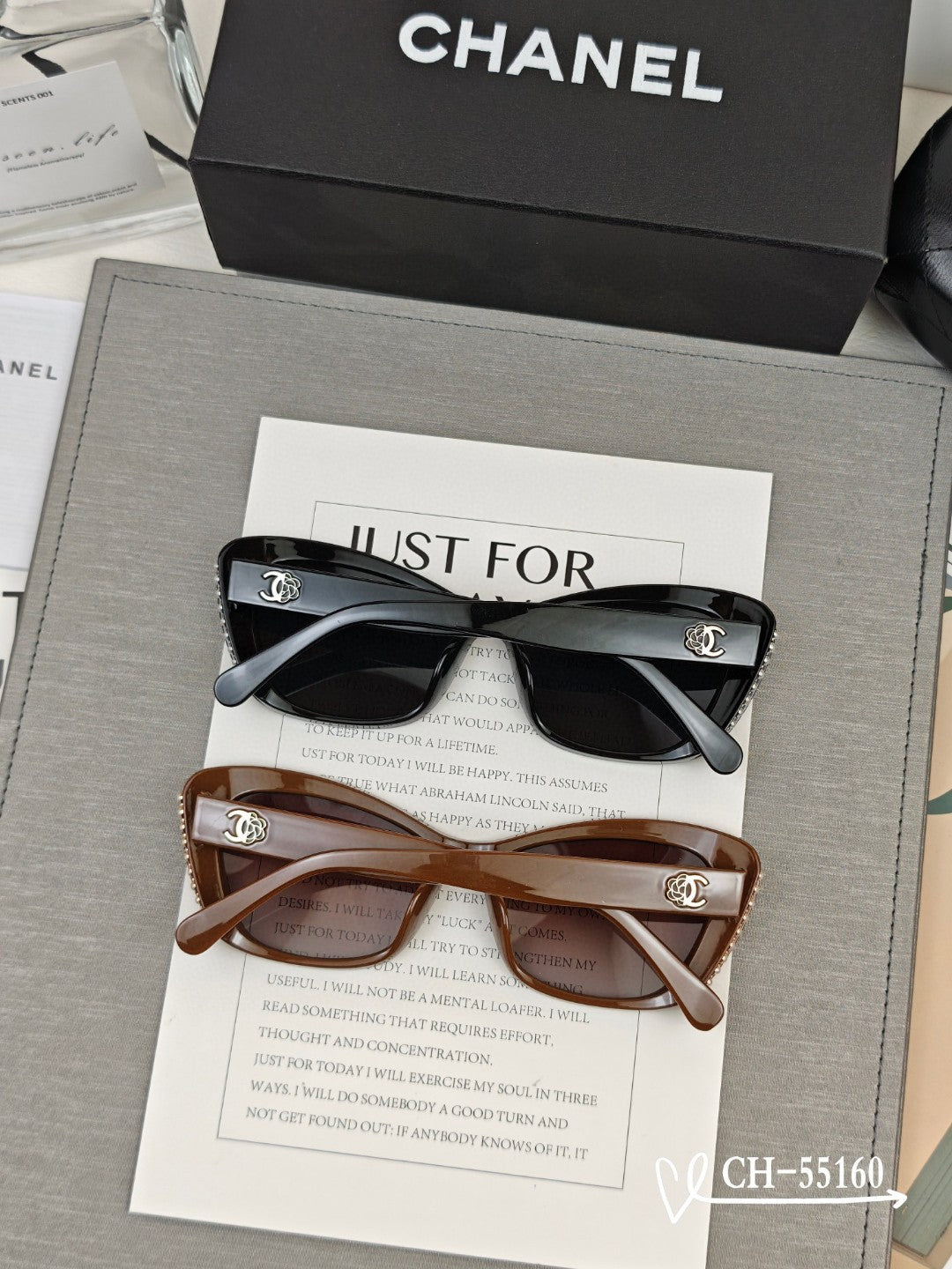 CHANEL CAT EYE SUNGLASSES 55160 IN ACETATE