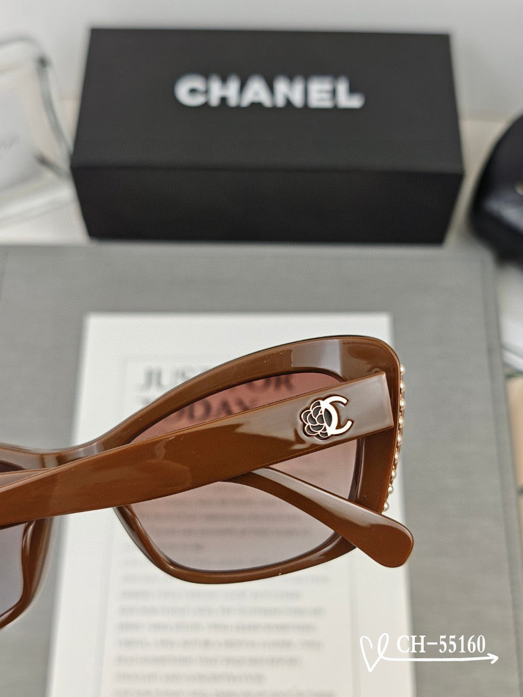CHANEL CAT EYE SUNGLASSES 55160 IN ACETATE