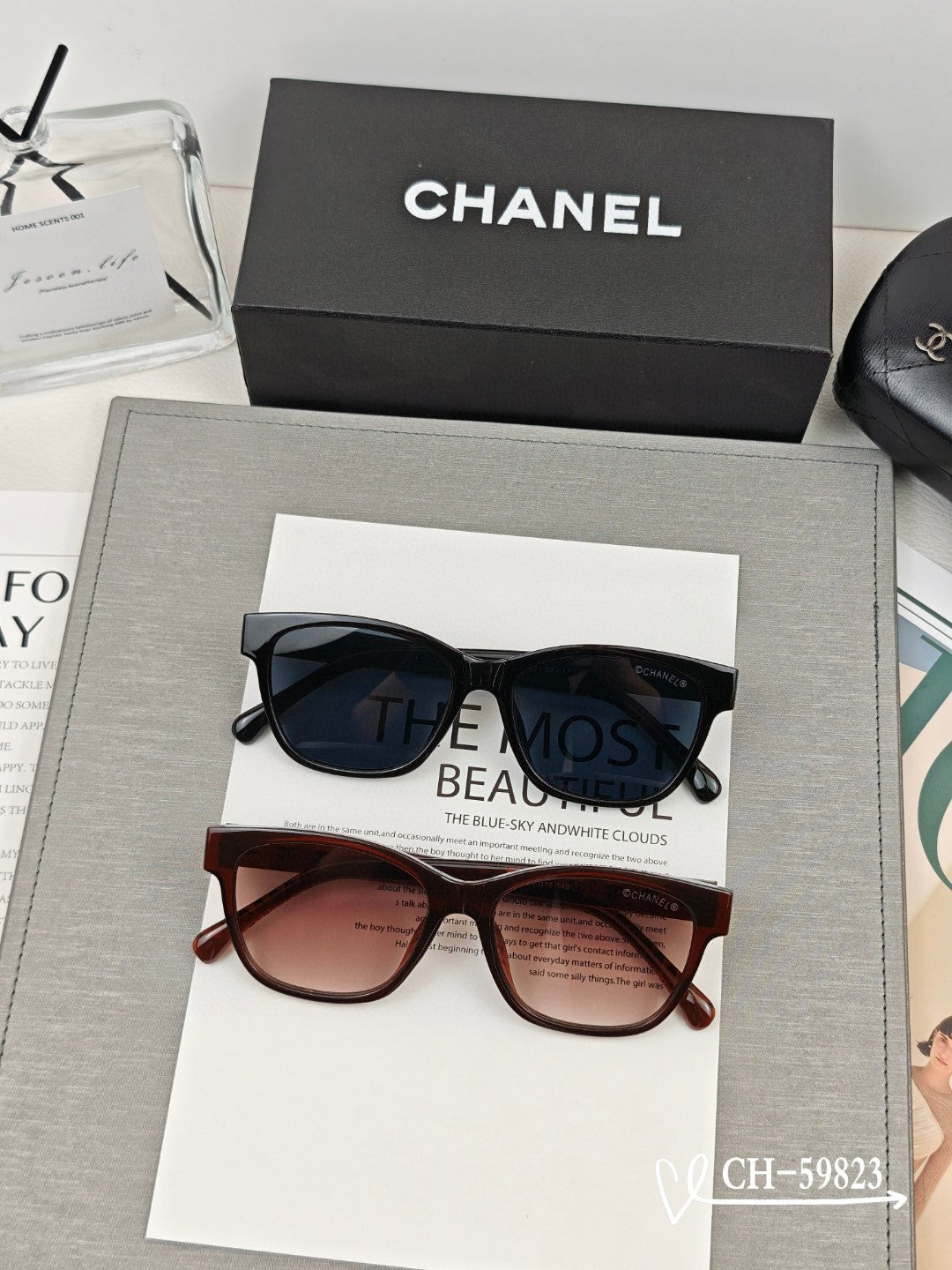 CHANEL SQUARE SUNGLASSES 59823 IN ACETATE