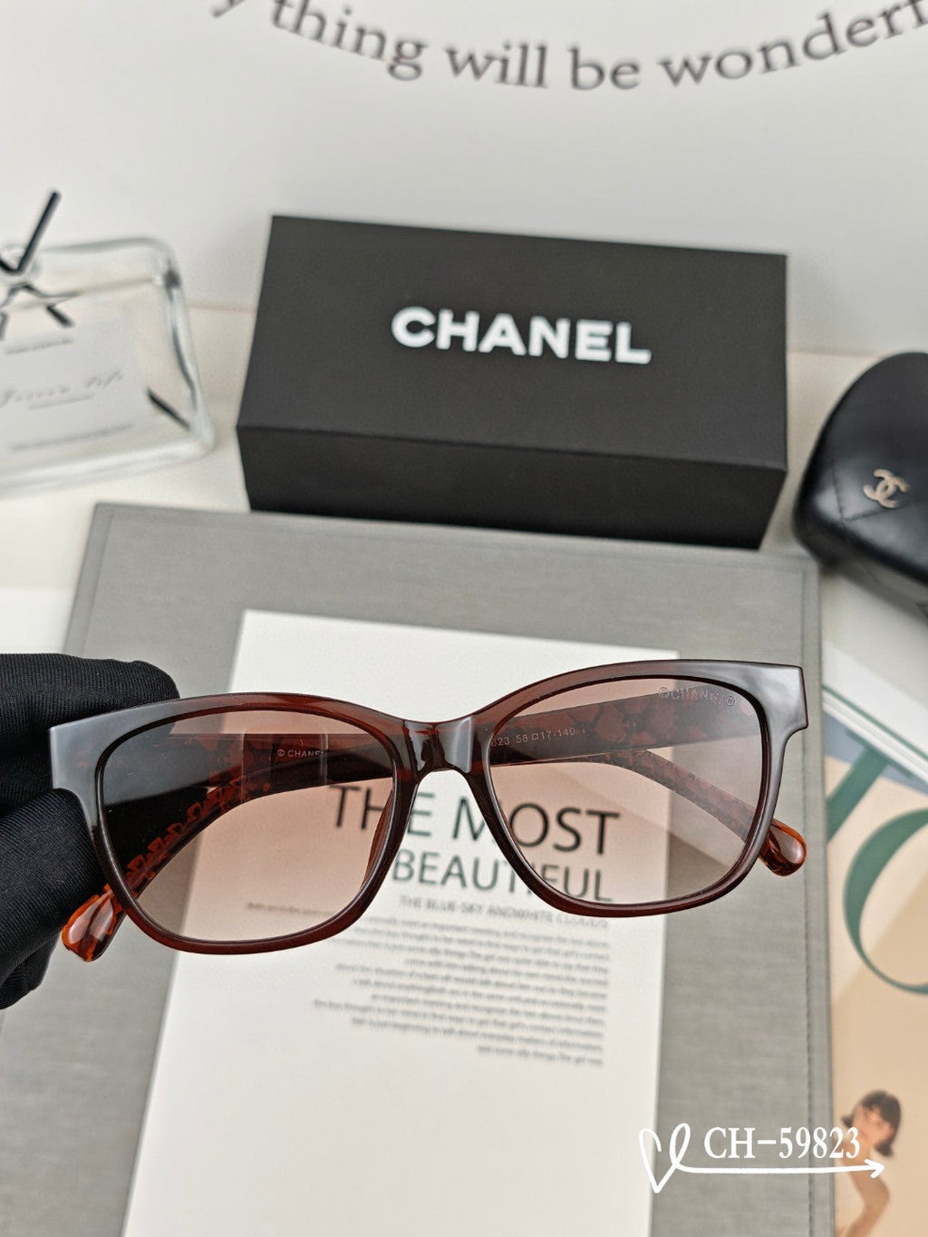 CHANEL SQUARE SUNGLASSES 59823 IN ACETATE