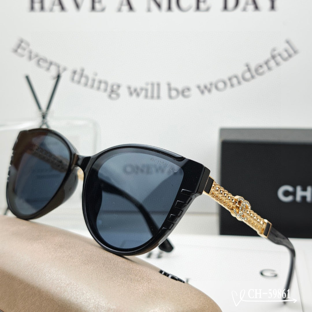 CHANEL CAT EYE SUNGLASSES 59861 IN ACETATE METAL FRAME
