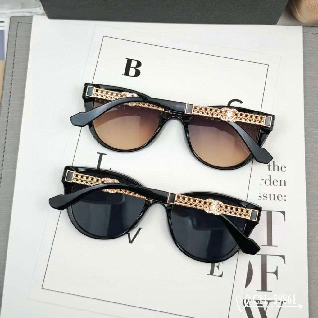 CHANEL CAT EYE SUNGLASSES 59861 IN ACETATE METAL FRAME