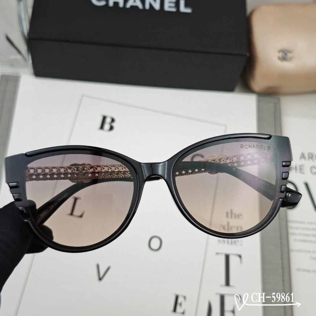 CHANEL CAT EYE SUNGLASSES 59861 IN ACETATE METAL FRAME