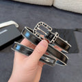 CHANEL BELT 20MM IN BLACK CALFSKIN WITH INTERWOVEN CHAIN BUCKLE ZIPPER IN TRIM