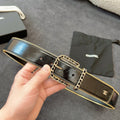 CHANEL BELT 40MM IN BLACK CALFSKIN WITH INTERWOVEN CHAIN BUCKLE ZIPPER IN TRIM GOLD HARDWARE