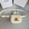 CELINE CL BELT BAG TRIOMPHE 25 MM BELT TRIOMPHE WHITE CALFSKIN GOLD HARDWARE