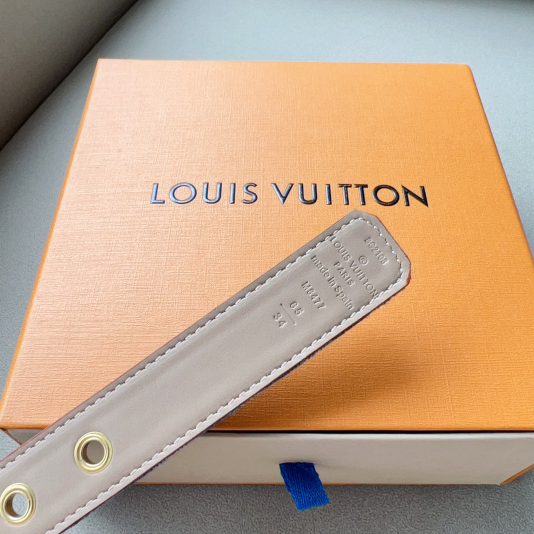 LOUIS VUITTON LV FLOWERGRAM ARDILLON 30MM BELT LIGHT BLUE MONOGRAM DENIM GOLD HARDWARE
