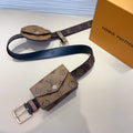 LOUIS VUITTON LV Daily Multi Pocket 30mm Belt Bag Light Brown Leather