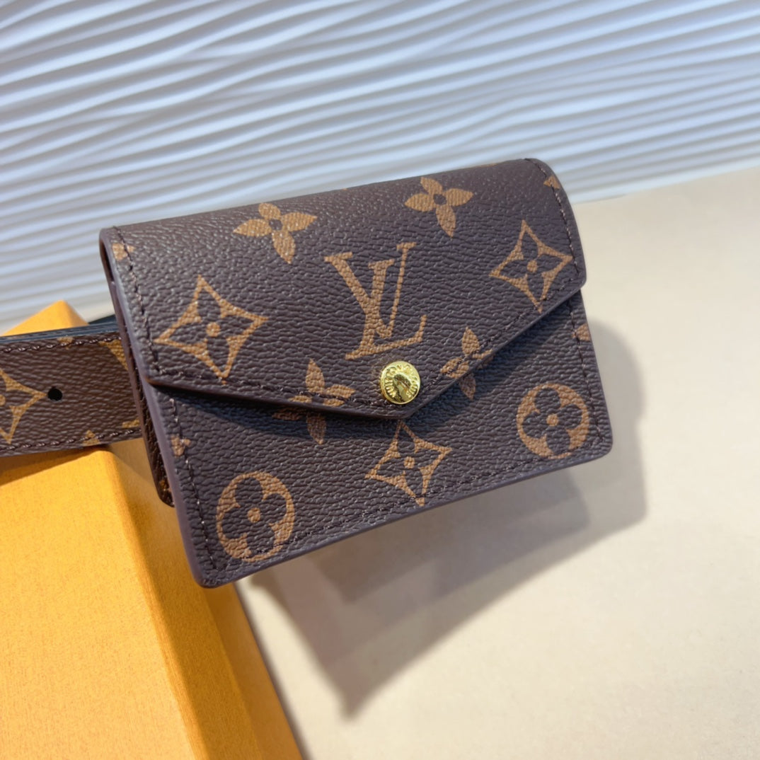 LOUIS VUITTON LV Daily Multi Pocket 30mm Belt Bag Brown Leather