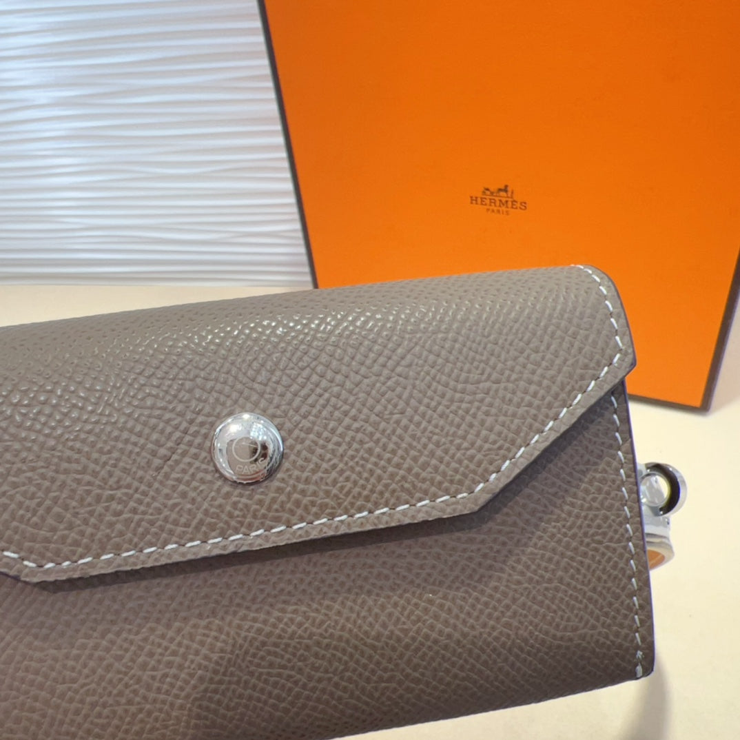 HERMES KELLY POCKET 18MM BELT CHOCOLATE BROWN LEATHER SILVER HARDWARE
