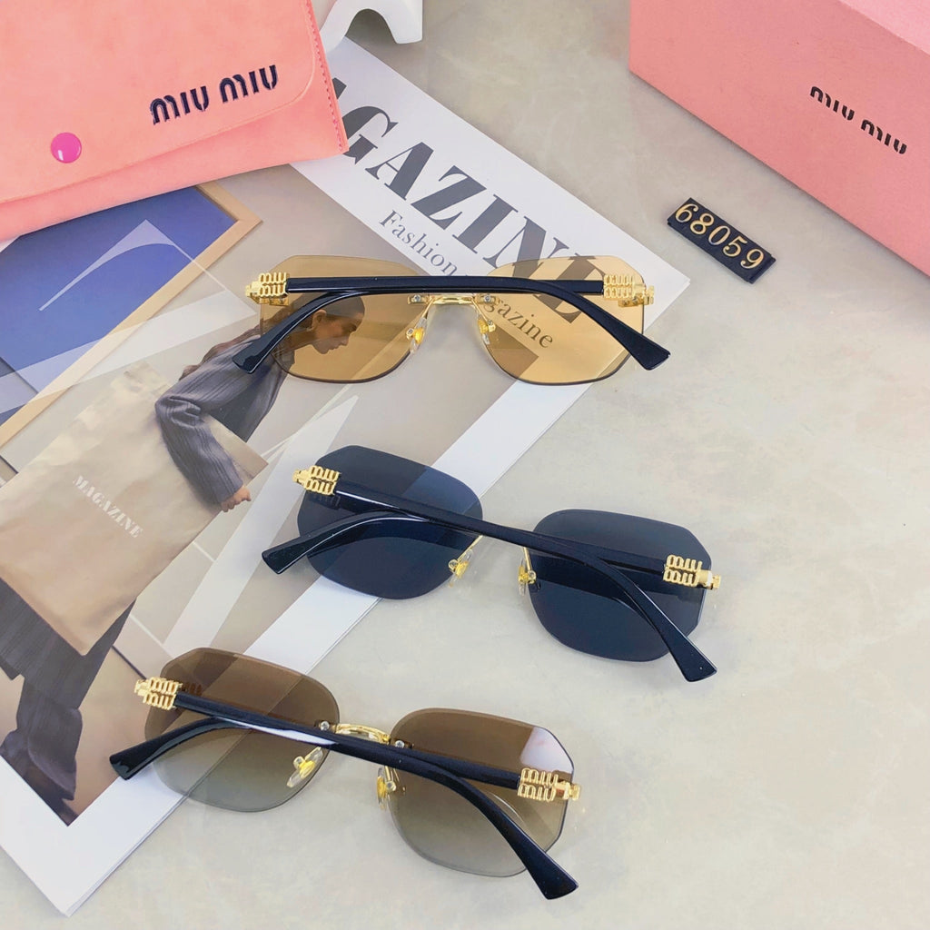 MIU MIU LOGO SUNGLASSES 498947 IN METAL