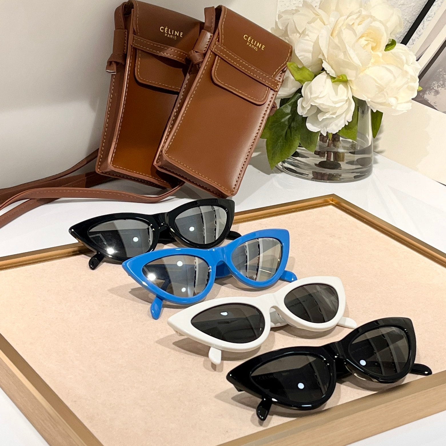 CELINE TRIOMPHE CAT EYE SUNGLASSES CL40019 IN ACETATE