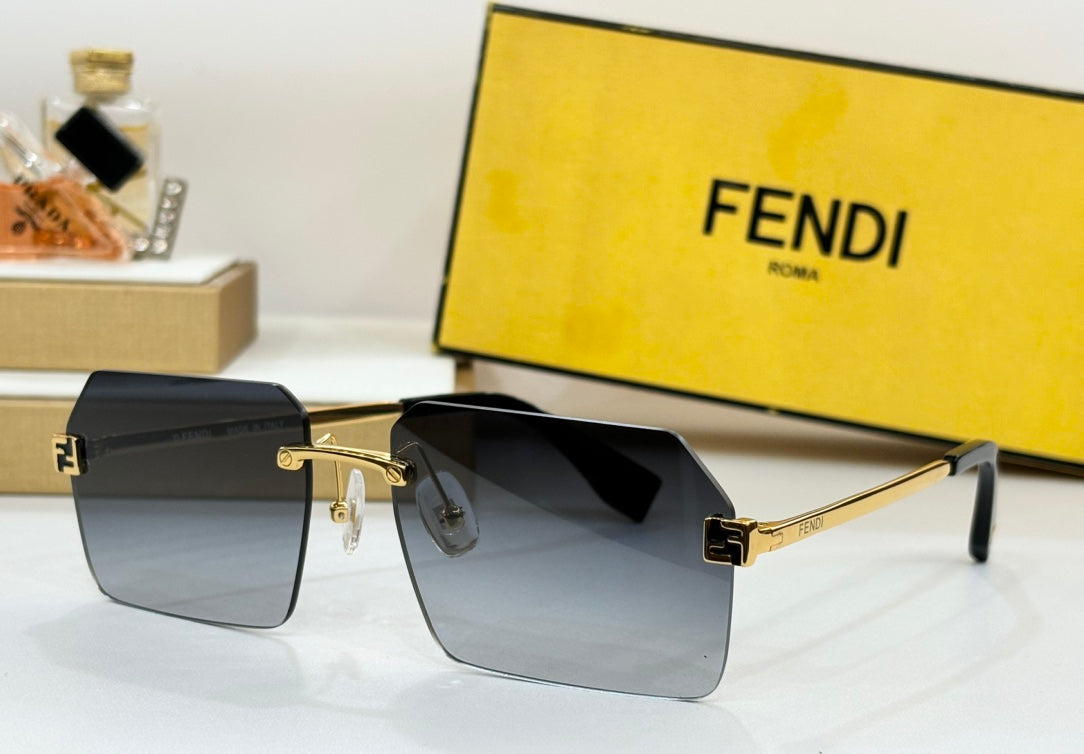 FENDI SKY RECTANGULAR FRAME SUNGLASSES FE40043U IN METAL