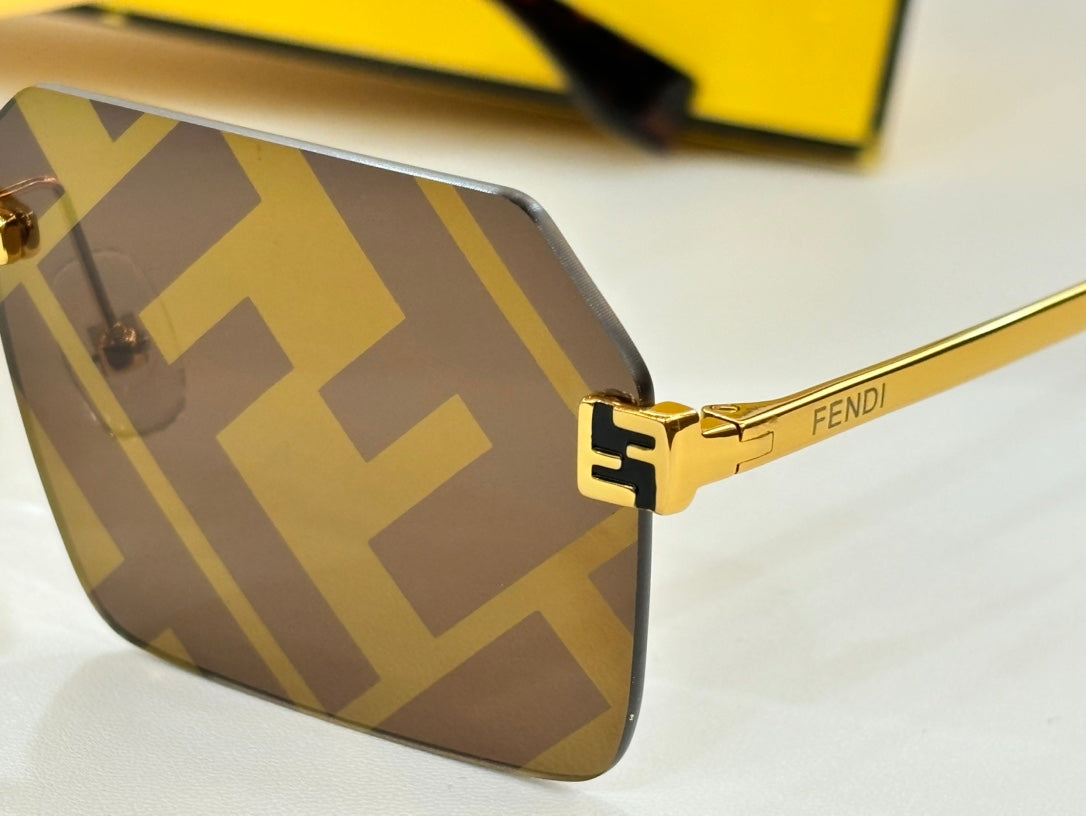 FENDI SKY RECTANGULAR FRAME SUNGLASSES FE40043U IN METAL