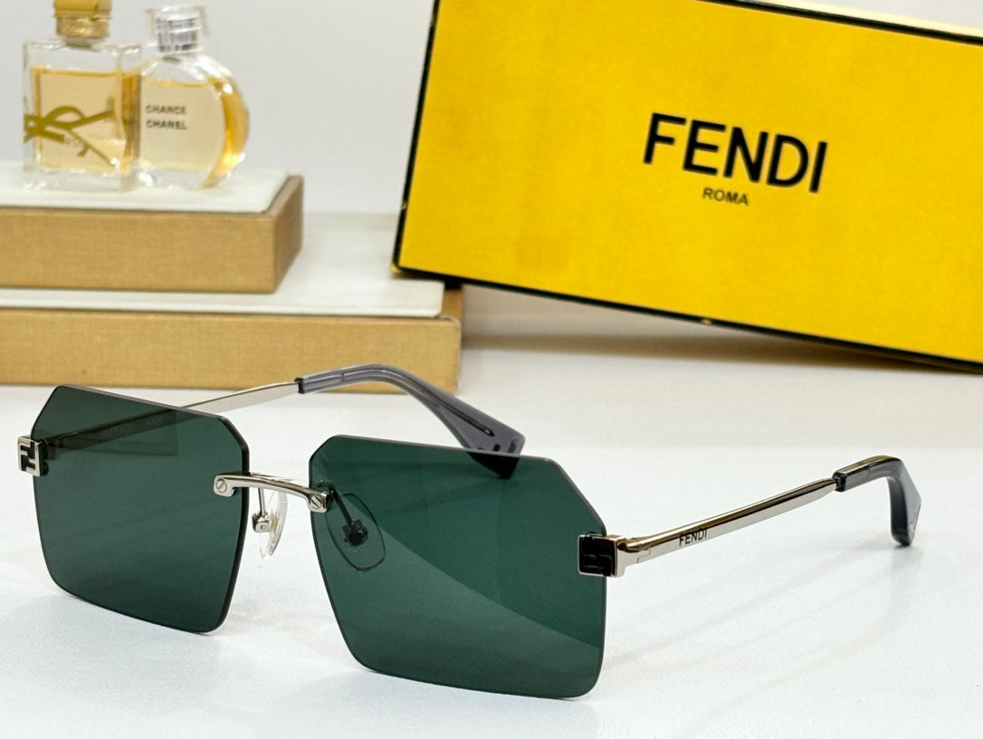 FENDI SKY RECTANGULAR FRAME SUNGLASSES FE40043U IN METAL