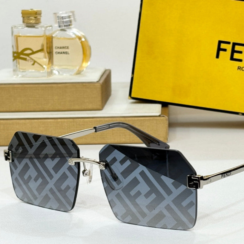 FENDI SKY RECTANGULAR FRAME SUNGLASSES FE40043U IN METAL