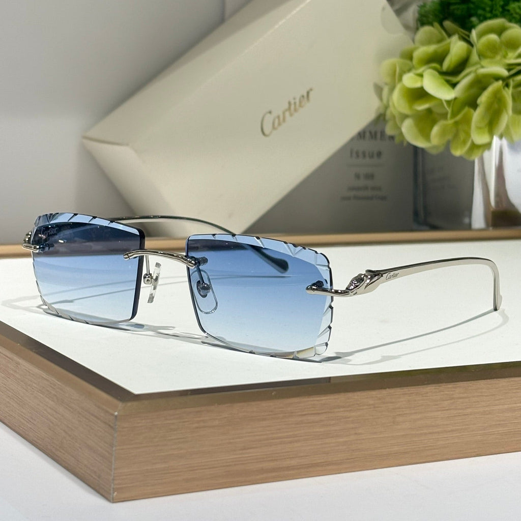 CARTIER PANTHÈRE RECTANGULAR FRAME SUNGLASSES 563590 IN METAL
