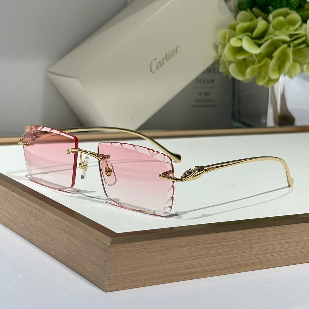 CARTIER PANTHÈRE RECTANGULAR FRAME SUNGLASSES 563590 IN METAL