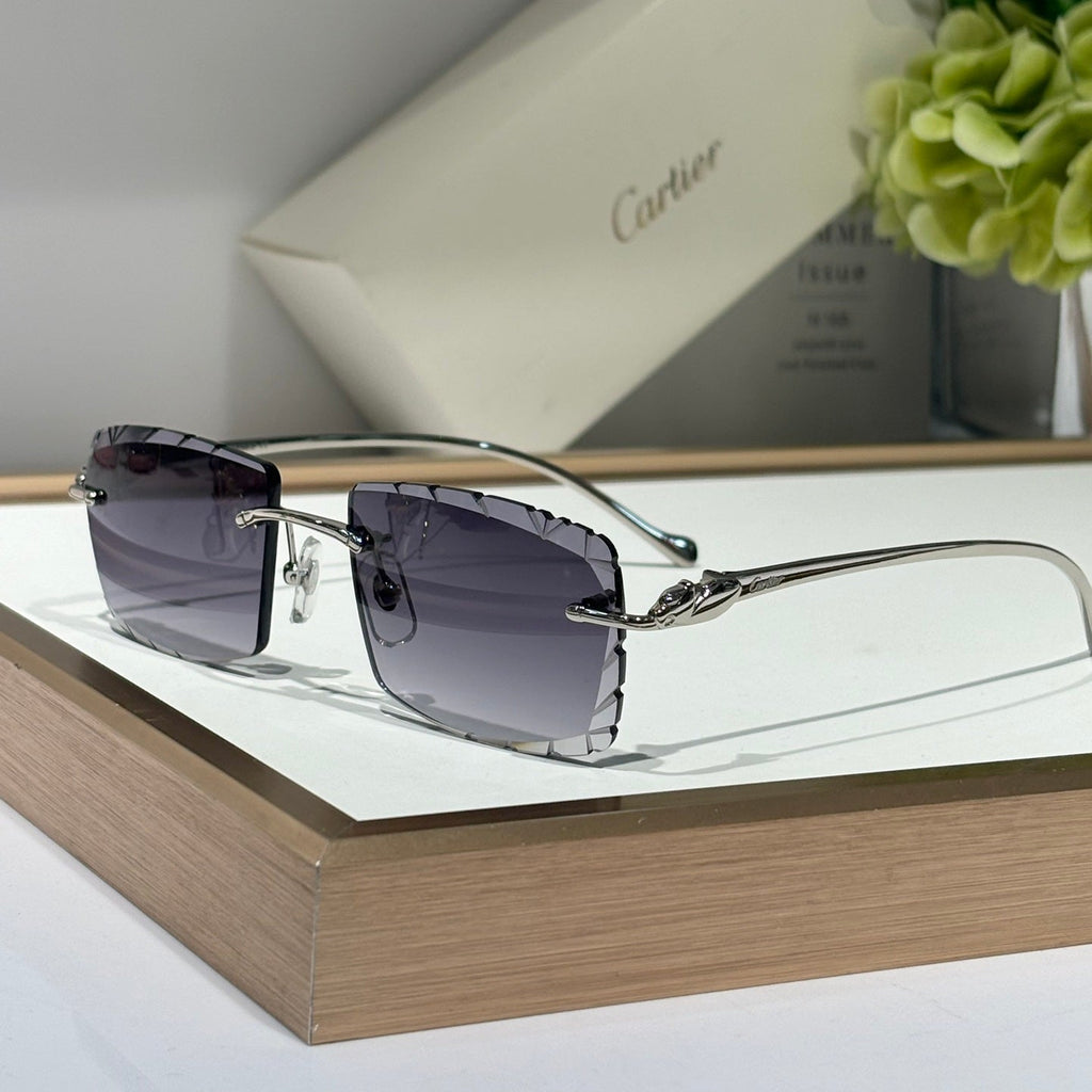 CARTIER PANTHÈRE RECTANGULAR FRAME SUNGLASSES 563590 IN METAL