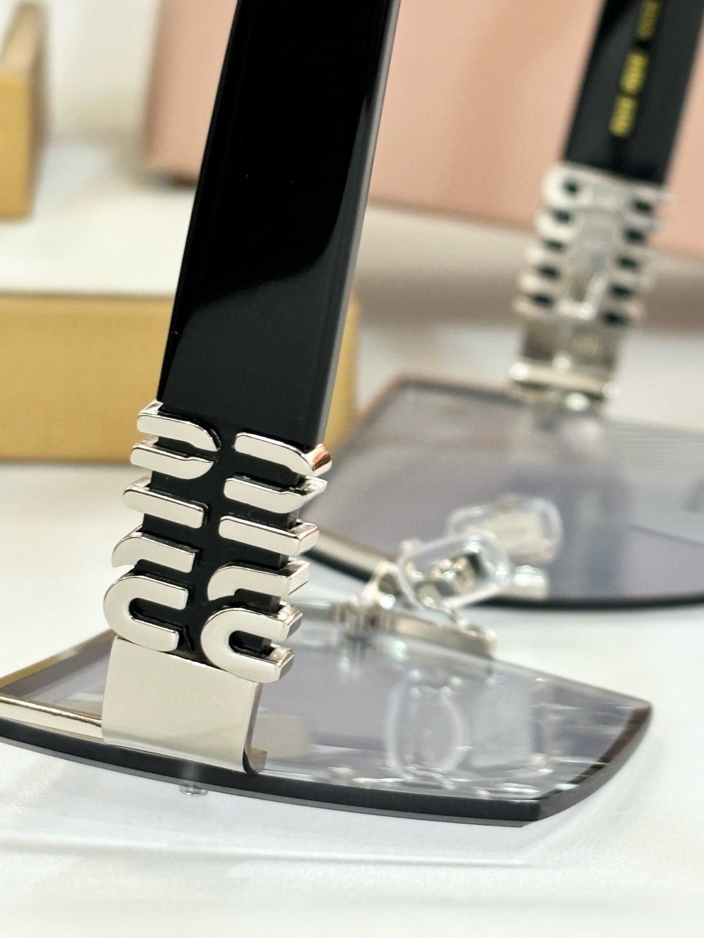 MIU MIU LOGO SQUARE SUNGLASSES MU117AV IN ACETATE