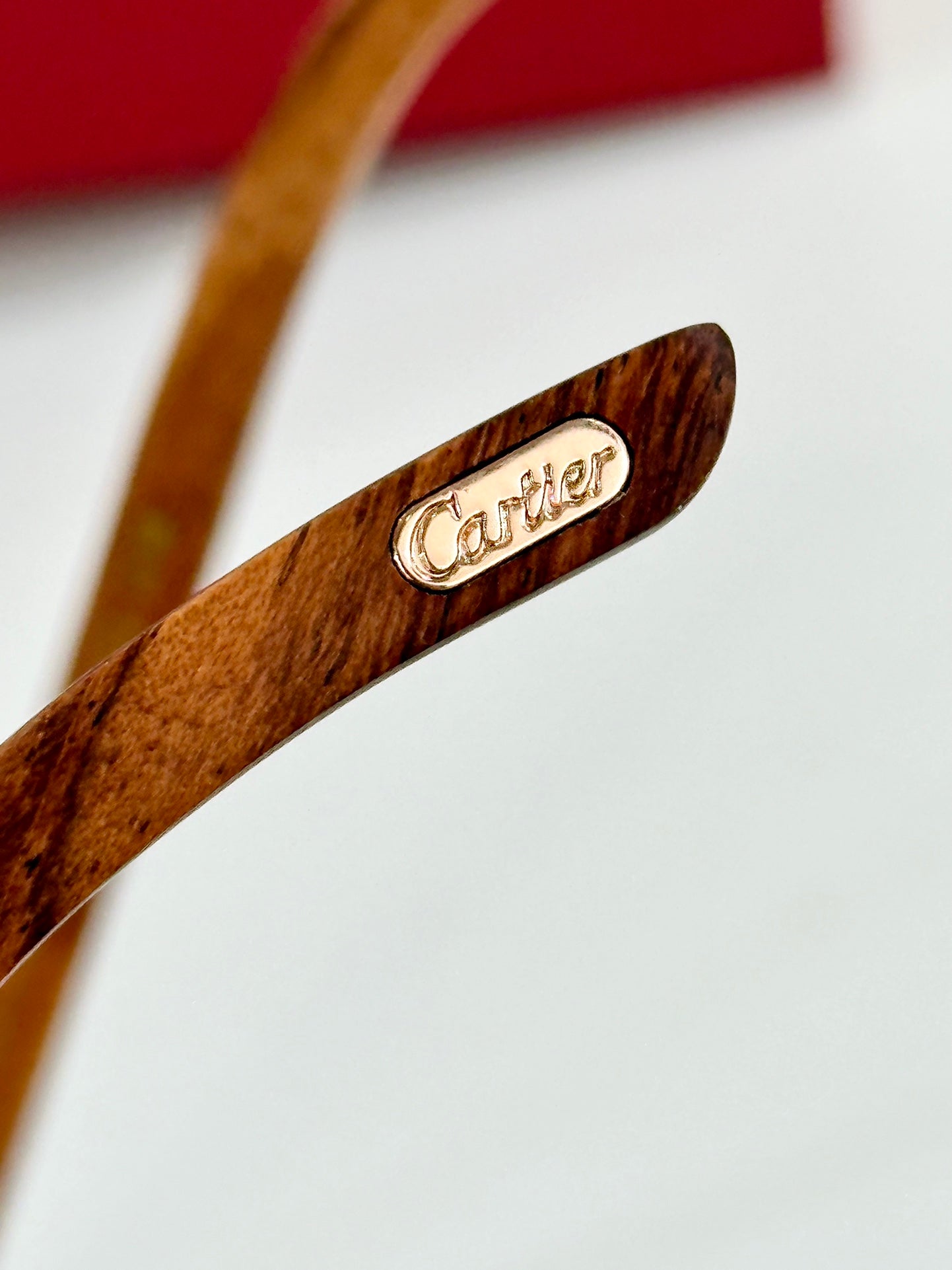 CARTIER PREMIÈRE GEOMETRIC FRAME SUNGLASSES CT0621S IN METAL AND WOODEN