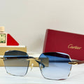 CARTIER PREMIÈRE GEOMETRIC FRAME SUNGLASSES 530303 IN METAL AND WOODEN