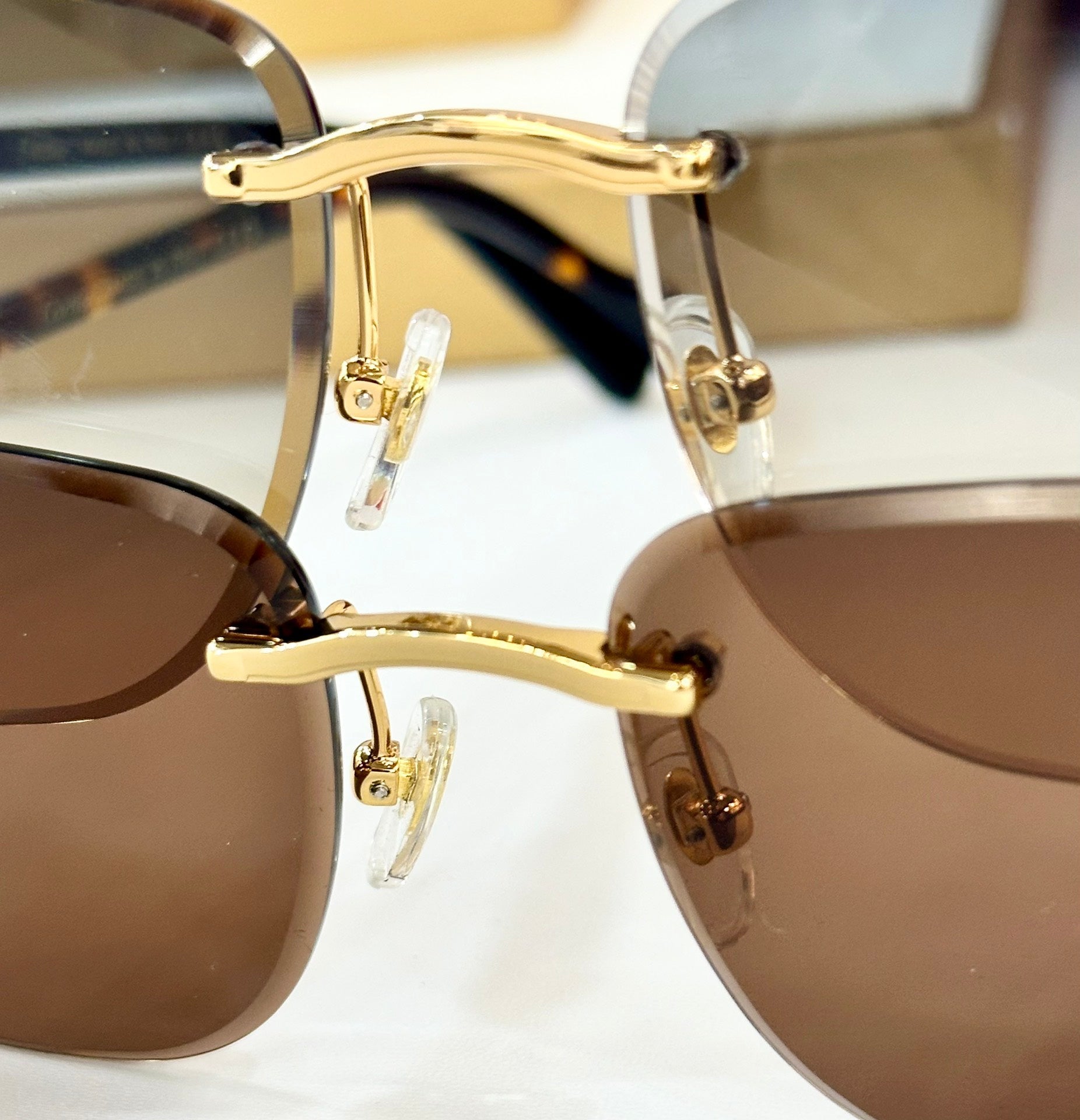 CARTIER PREMIÈRE SQUARE FRAME SUNGLASSES 530304 IN METAL AND WOODEN