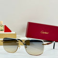 CARTIER PREMIÈRE SQUARE FRAME SUNGLASSES 530304 IN METAL AND WOODEN