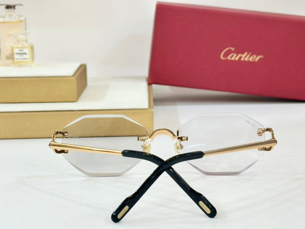 CARTIER PHOTOCHROMIC LENSES GEOMETRIC FRAME SUNGLASSES CT0581S IN METAL