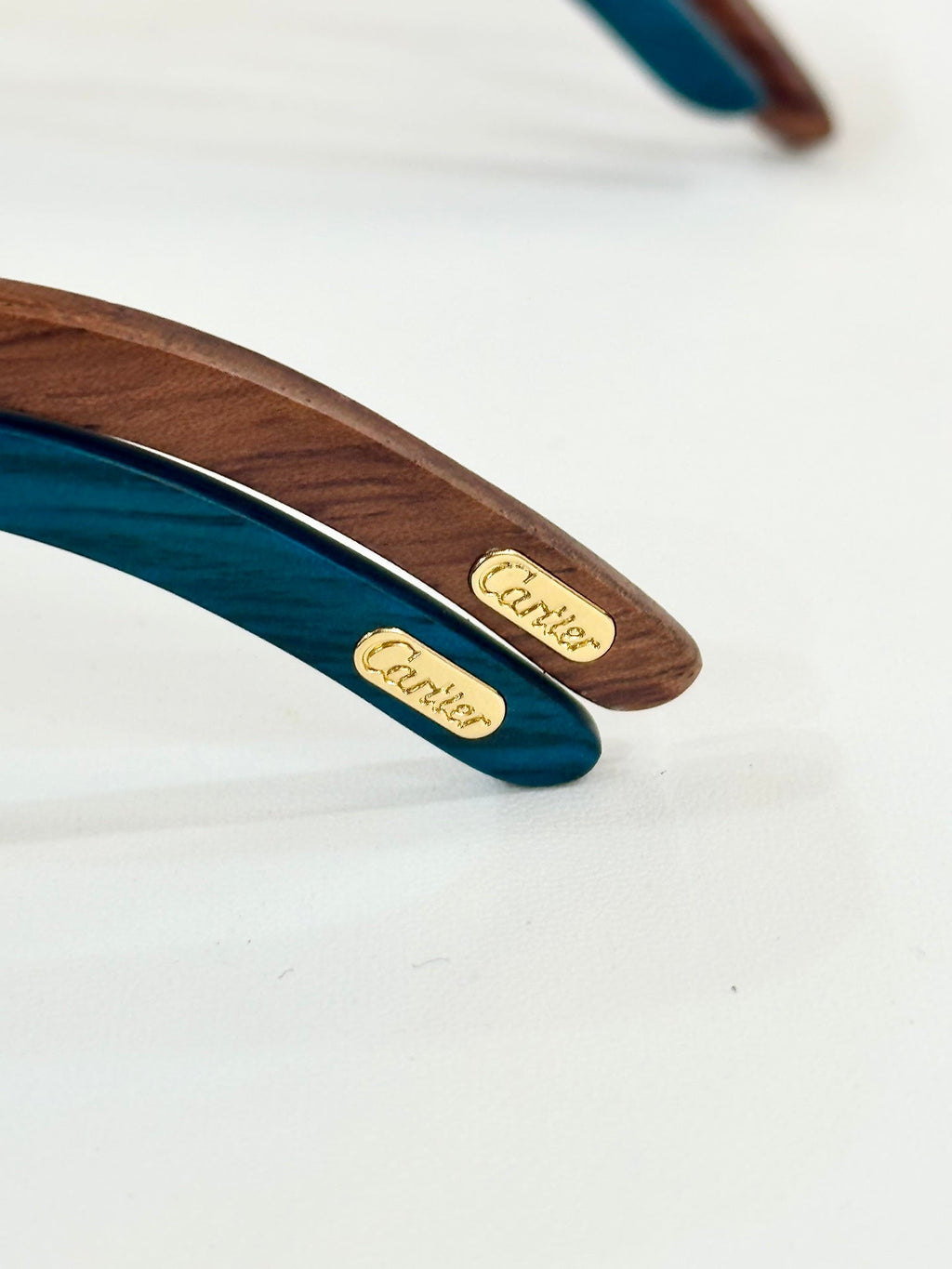 CARTIER GEOMETRIC FRAME SUNGLASSES CT0606S IN METAL AND WOODEN